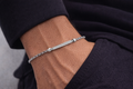 ASSE N02 —  Silver Chain with Silver and Diamond Line Bracelet