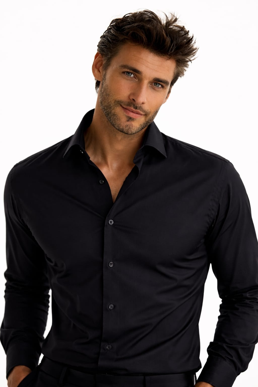 NEAPOLIS Black Shirt 120's