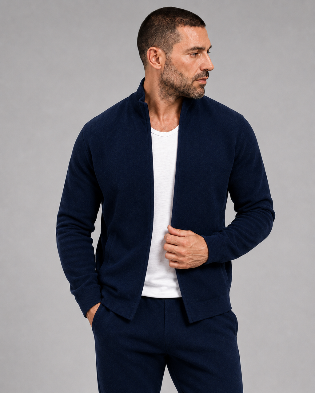 PRIVA — Blue Knit Jacket