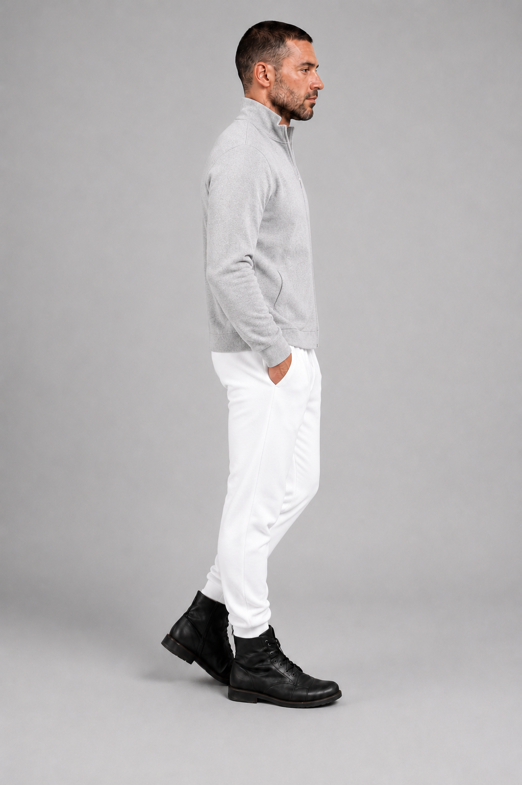 PRIVA — Light Grey Knit Jacket