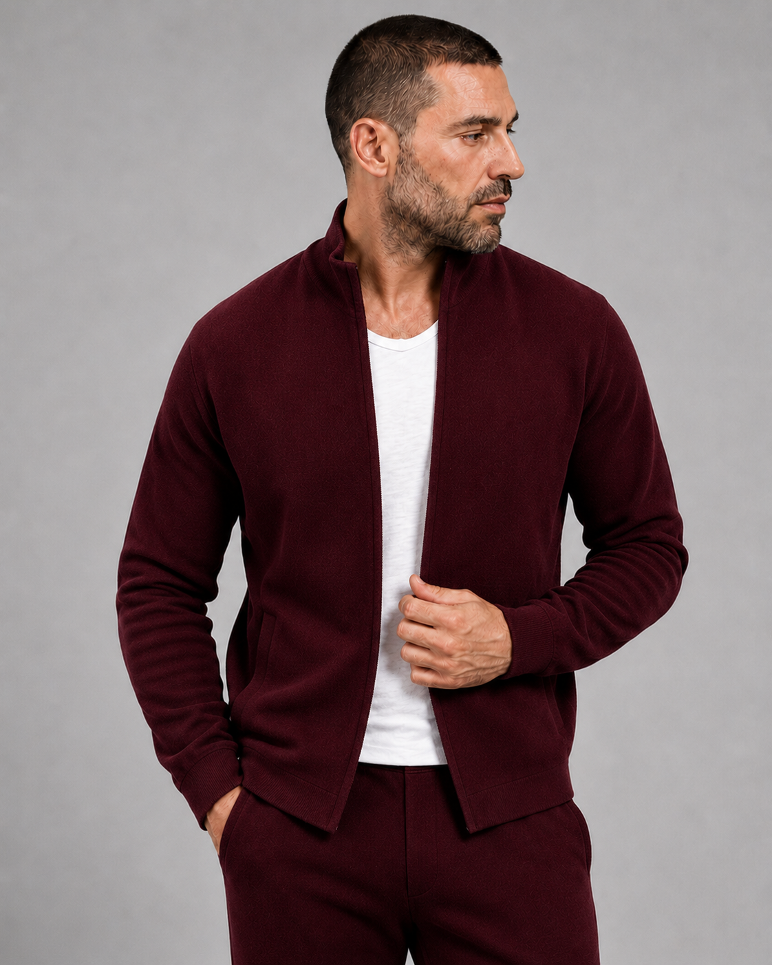 PRIVA — Burgundy Knit Jacket