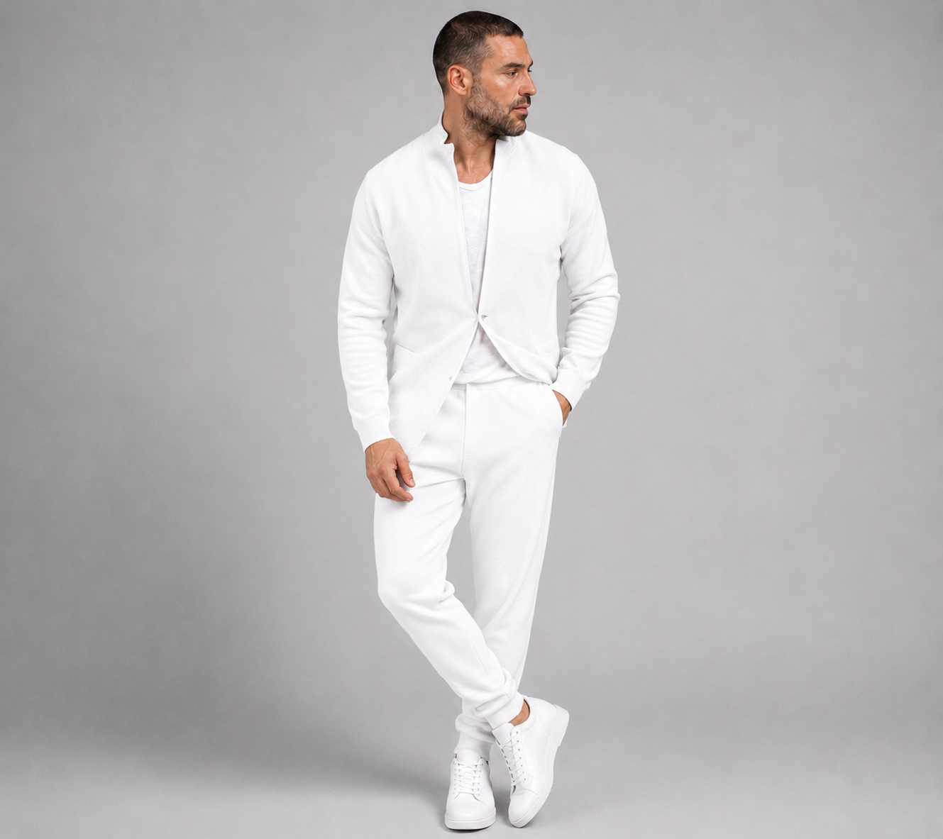 PRIVA — White Knit Jacket