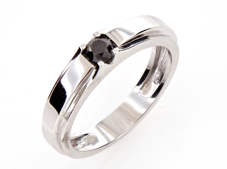 ORBITA 01 Ring — White Gold with Black Diamond