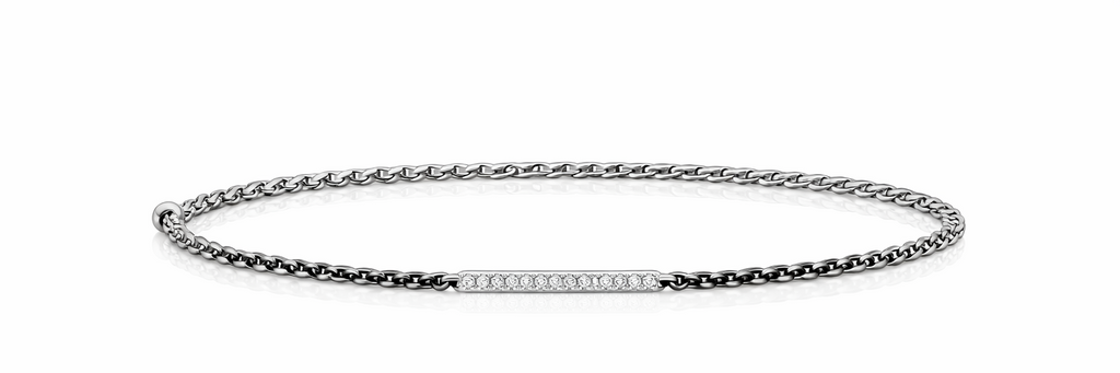 Asse 01 — Black Titanium Chain Diamond Line Bracelet