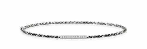 Asse 01 — Black Titanium Chain Diamond Line Bracelet
