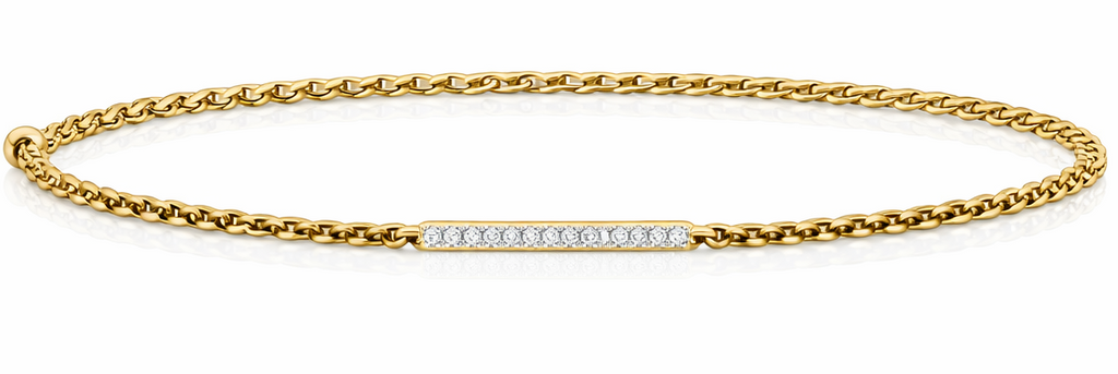 Asse 02 — Gold Chain Diamond Line Bracelet