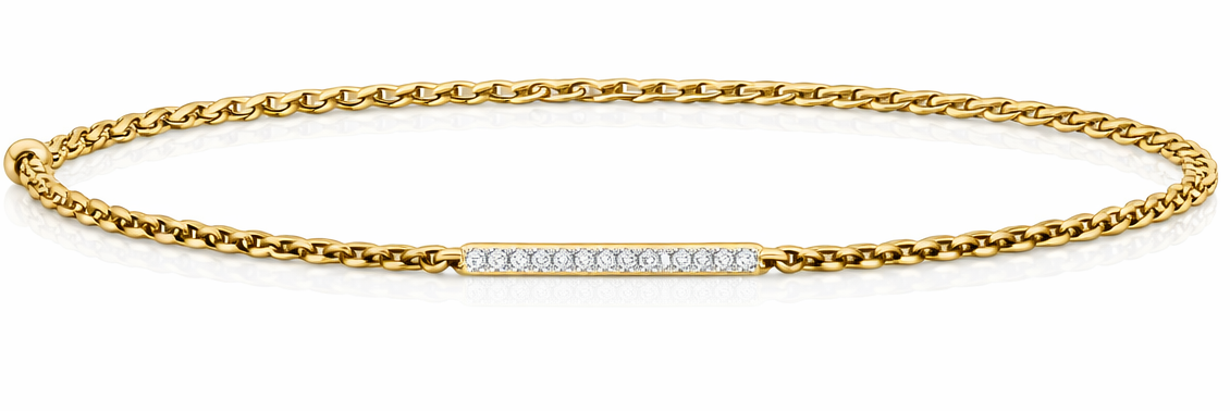Asse 02 — Gold Chain Diamond Line Bracelet