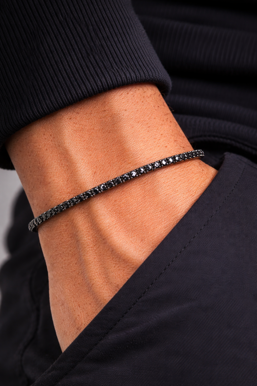 Pietra - Tennis Black Diamond Bracelet