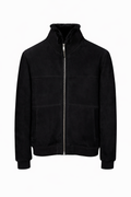 VELTO NEXUS Bomber Jacket Black Suede & Black Cashmere