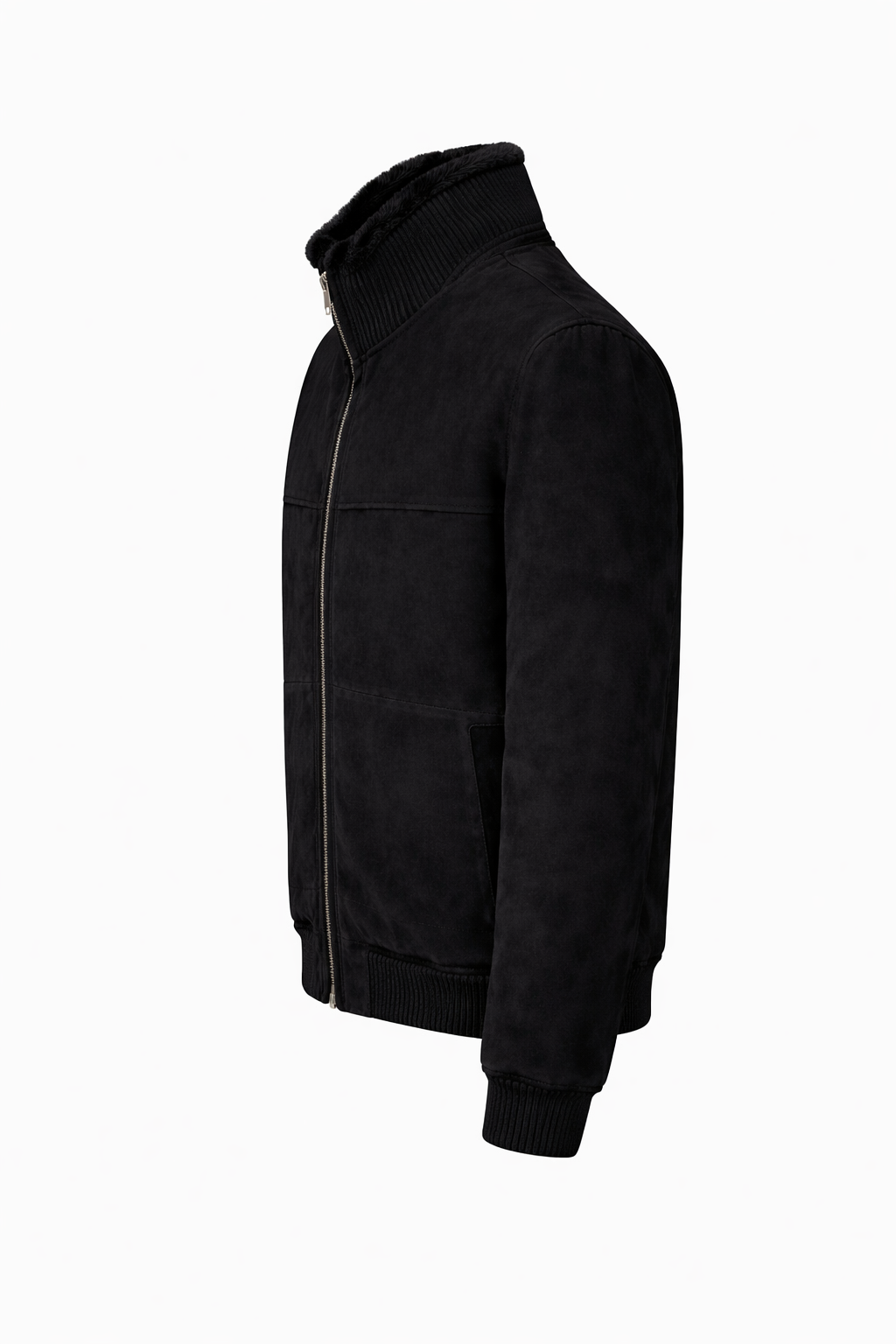 VELTO NEXUS Bomber Jacket Black Suede & Black Cashmere