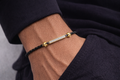 ASSE N01 — Titanium Black Chain with Gold and Diamond Line Bracelet