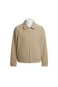 Beige Corduroy Blouson — Pure White Background