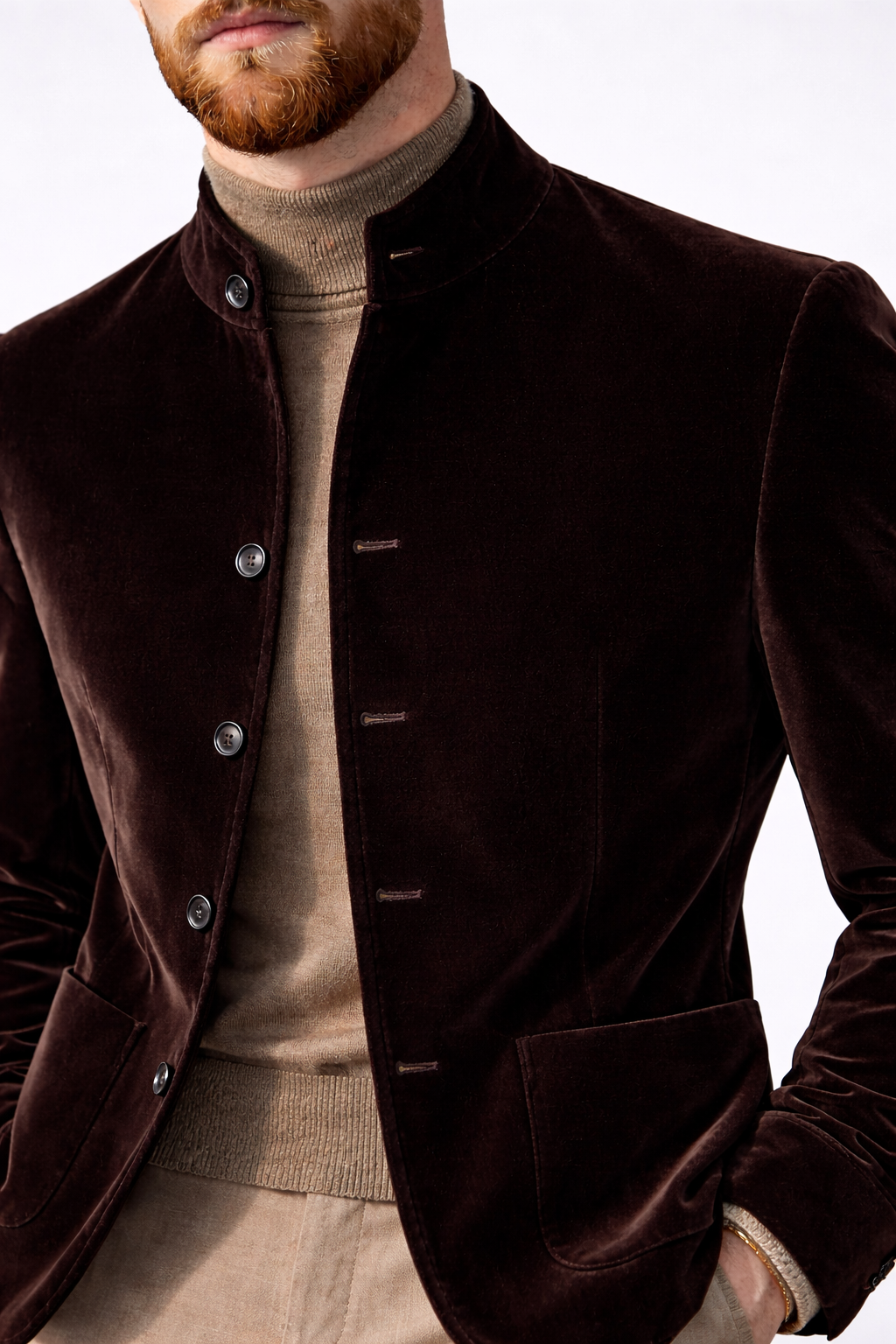 FIRMA LINEAR Brown Velvelt Jacket