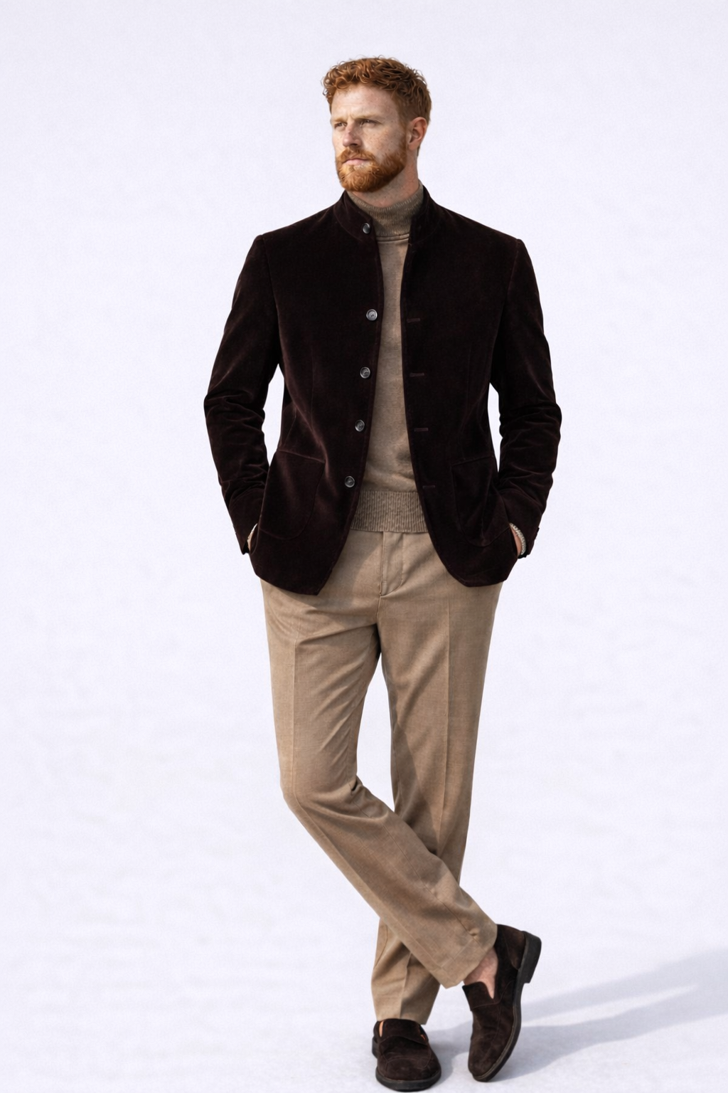 FIRMA LINEAR Brown Velvelt Jacket