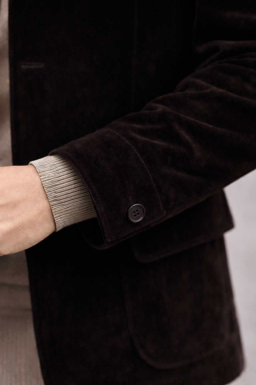 FIRMA LINEAR Brown Velvelt Jacket