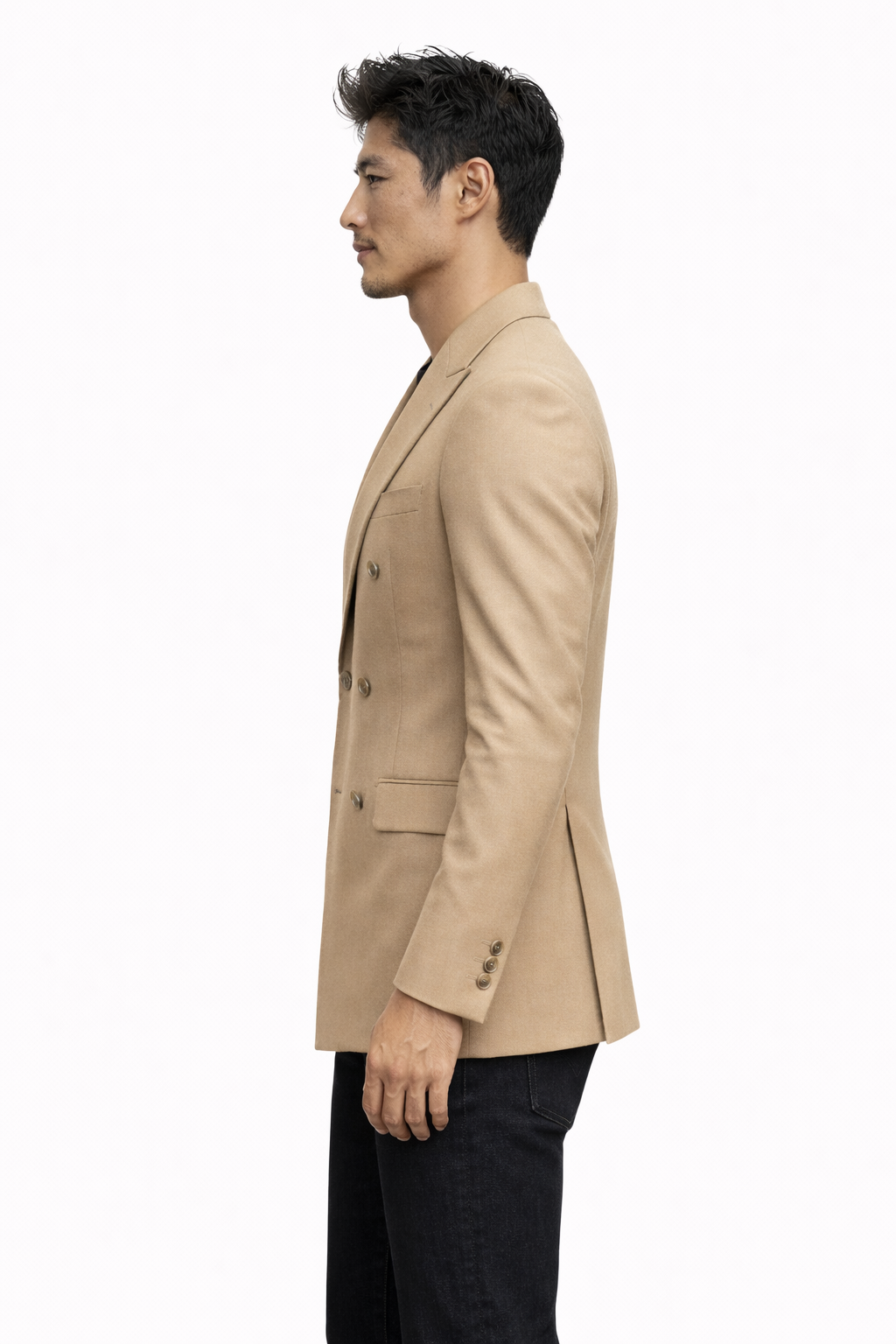NEAPOLIS Beige Jacket 150's Double Breasted