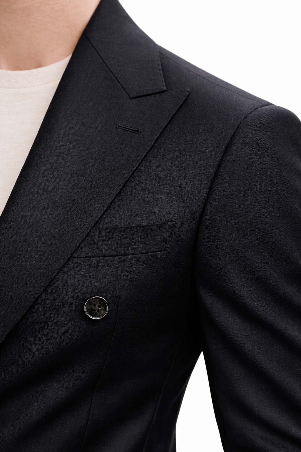 NEAPOLIS Black Jacket 150's Double Breasted