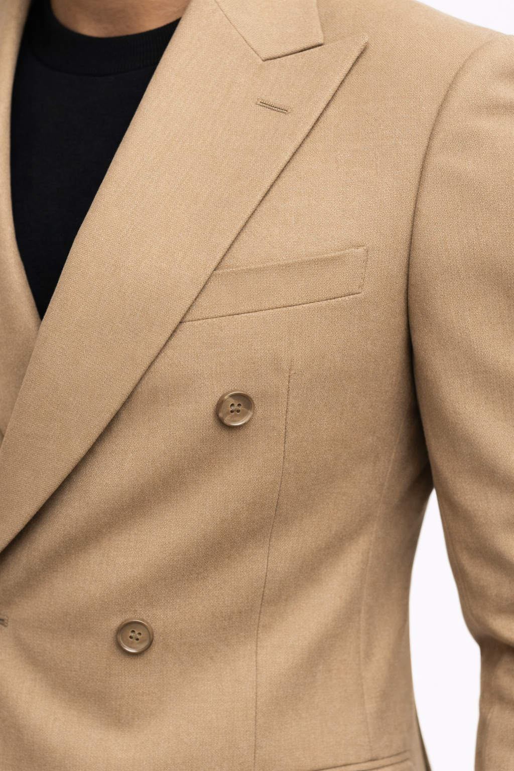 NEAPOLIS Beige Jacket 150's Double Breasted
