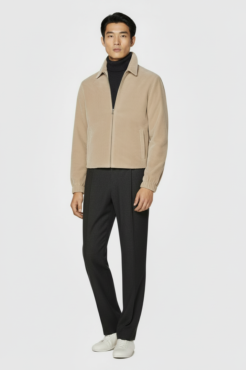 VENTO — Beige Corduroy Blouson