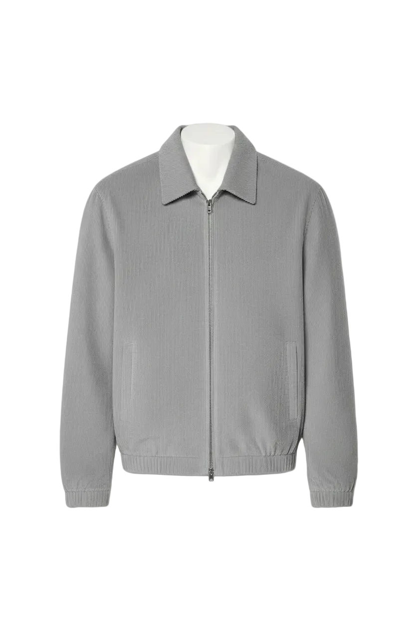 Light Grey Corduroy Blouson — 3D on Mannequin
