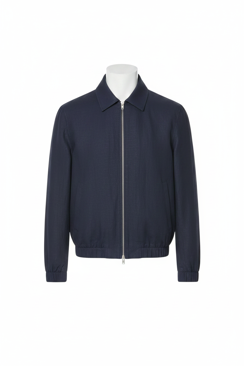 Navy Blue Linen Bomber – Ghost Mannequin