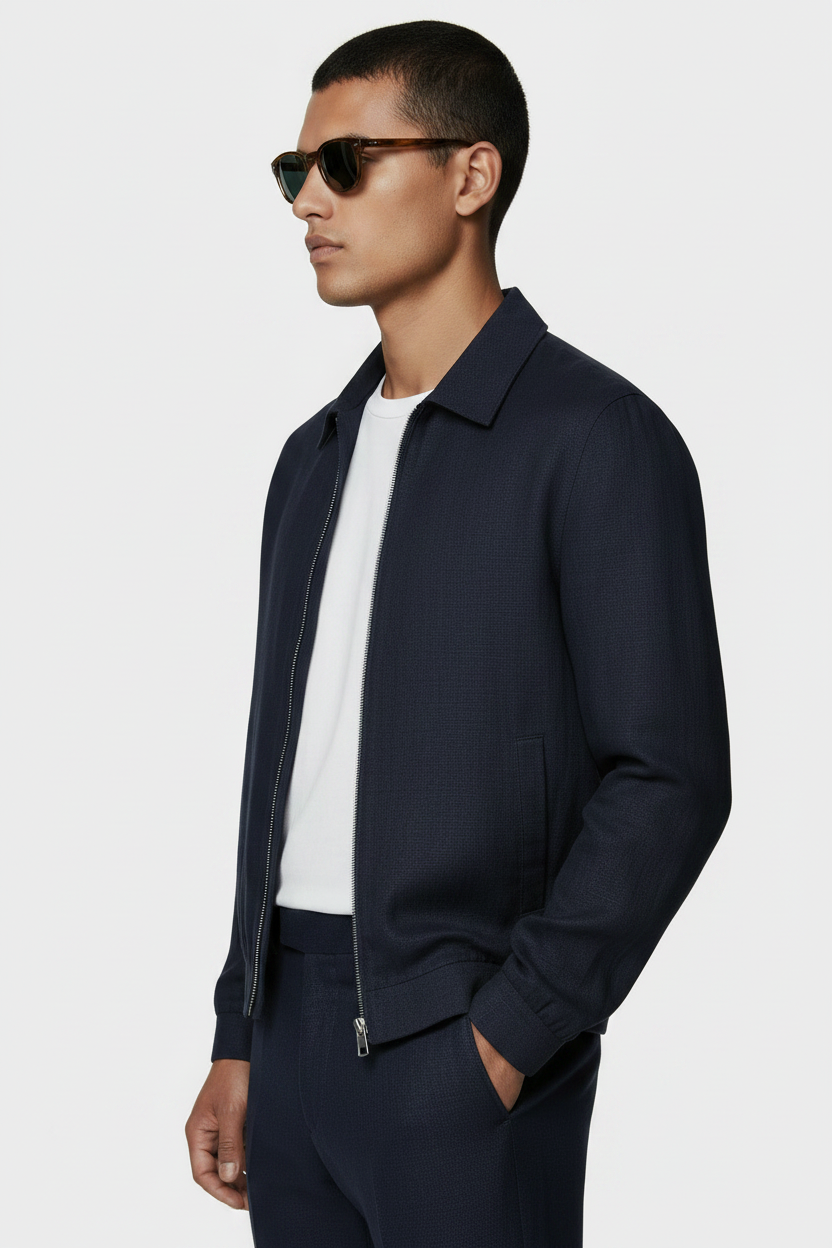 Navy Linen – Side Left Torso