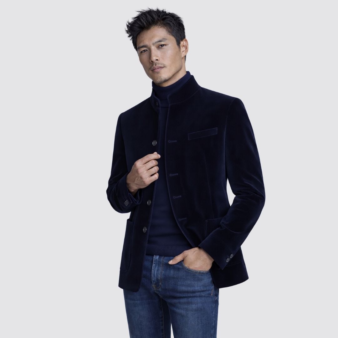 FIRMA LINEAR Blue Velvelt Jacket