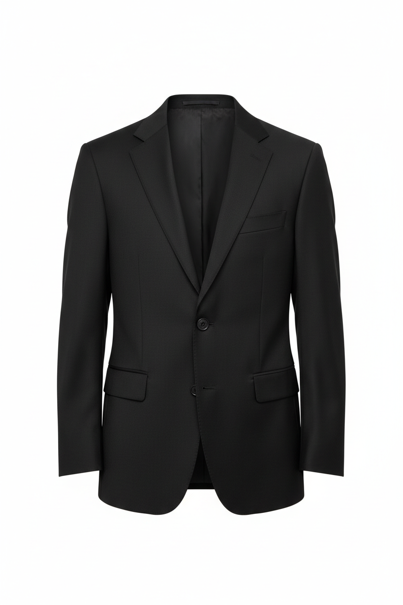 Single Breasted 2-Button Notch Lapel - Flat Front